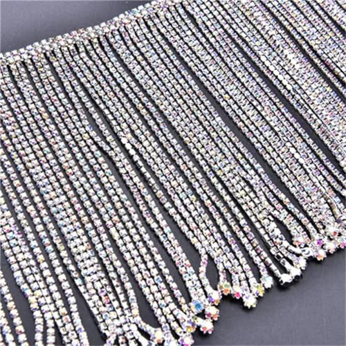 45 cm / 90 cm Strass-Fransen-Kristallkette, Strass-Quasten, Hochzeitsdekoration, zum Aufnähen, für Kleidung, Bänder, Halskette, Zierleiste zum Selbermachen 45 cm / 90 cm Strass-Fransen-Kristallkette, Strass-Quasten, Hochzeitsdekoration, zum Aufnähen, für Kleidung, Bänder, Halskette, Zierleiste zum Selbermachen von Jegsnoe