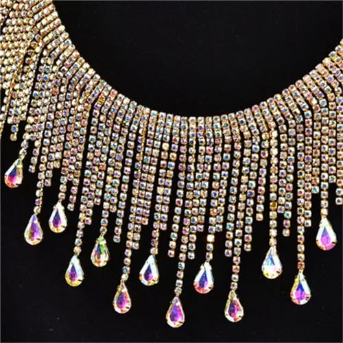 45 cm / 90 cm Strass-Fransen-Kristallkette, Strass-Quasten, Hochzeitsdekoration, zum Aufnähen, für Kleidung, Bänder, Halskette, Zierleiste zum Selbermachen 45 cm / 90 cm Strass-Fransen-Kristallkette, Strass-Quasten, Hochzeitsdekoration, zum Aufnähen, für Kleidung, Bänder, Halskette, Zierleiste zum Selbermachen von Jegsnoe