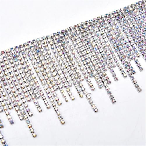 45 cm / 90 cm Strass-Fransen-Kristallkette, Strass-Quasten, Hochzeitsdekoration, zum Aufnähen, für Kleidung, Bänder, Halskette, Zierleiste zum Selbermachen 45 cm / 90 cm Strass-Fransen-Kristallkette, Strass-Quasten, Hochzeitsdekoration, zum Aufnähen, für Kleidung, Bänder, Halskette, Zierleiste zum Selbermachen von Jegsnoe