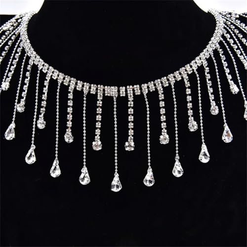 45 cm / 90 cm Strass-Fransen-Kristallkette, Strass-Quasten, Hochzeitsdekoration, zum Aufnähen, für Kleidung, Bänder, Halskette, Zierleiste zum Selbermachen 45 cm / 90 cm Strass-Fransen-Kristallkette, Strass-Quasten, Hochzeitsdekoration, zum Aufnähen, für Kleidung, Bänder, Halskette, Zierleiste zum Selbermachen von Jegsnoe