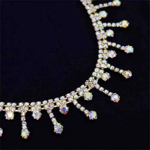 9,1 m Strass-Fransenbesatz, Diamanten, Quaste, Kette, Kristall-Gürtel, Kleidung, Tasche, DIY, Hochzeitsdekoration 9,1 m Strass-Fransenbesatz, Diamanten, Quaste, Kette, Kristall-Gürtel, Kleidung, Tasche, DIY, Hochzeitsdekoration von Jegsnoe