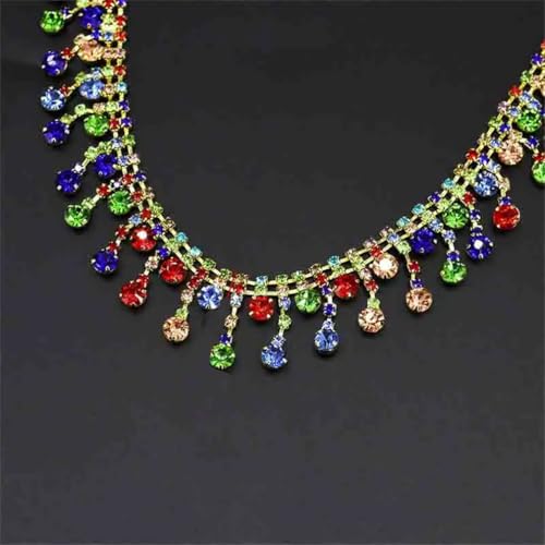 9,1 m Strass-Fransenbesatz, Diamanten, Quaste, Kette, Kristall-Gürtel, Kleidung, Tasche, DIY, Hochzeitsdekoration 9,1 m Strass-Fransenbesatz, Diamanten, Quaste, Kette, Kristall-Gürtel, Kleidung, Tasche, DIY, Hochzeitsdekoration von Jegsnoe