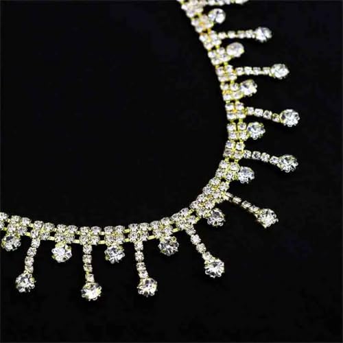 9,1 m Strass-Fransenbesatz, Diamanten, Quaste, Kette, Kristall-Gürtel, Kleidung, Tasche, DIY, Hochzeitsdekoration 9,1 m Strass-Fransenbesatz, Diamanten, Quaste, Kette, Kristall-Gürtel, Kleidung, Tasche, DIY, Hochzeitsdekoration von Jegsnoe