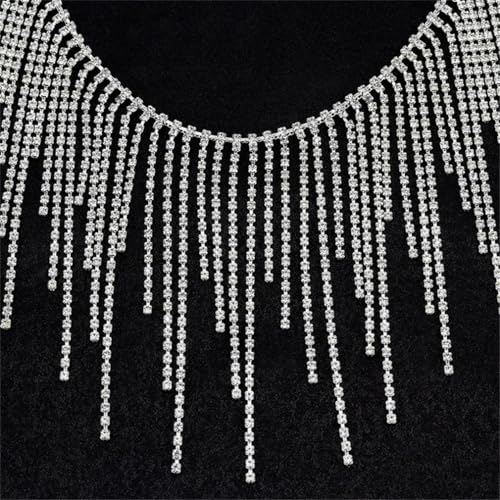 9,1 m lange Strass-Kette, Fransenquasten, Kristall, Kleidung, Tasche, Hut, Zubehör, DIY, Hochzeitsdekoration, Strassbänder 9,1 m lange Strass-Kette, Fransenquasten, Kristall, Kleidung, Tasche, Hut, Zubehör, DIY, Hochzeitsdekoration, Strassbänder von Jegsnoe