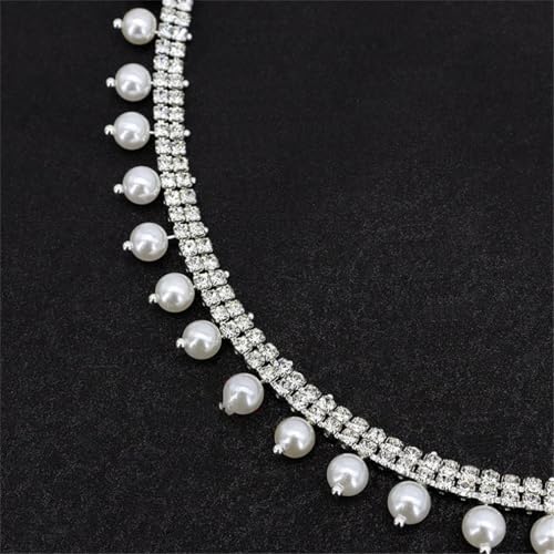 9,1 m lange Strassverzierung Perlen Perlenketten Diamant Kleidung Halskette DIY künstliche Perlen Strass Band Dekoration 9,1 m lange Strassverzierung Perlen Perlenketten Diamant Kleidung Halskette DIY künstliche Perlen Strass Band Dekoration von Jegsnoe
