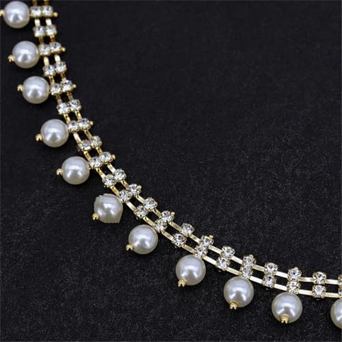 9,1 m lange Strassverzierung Perlen Perlenketten Diamant Kleidung Halskette DIY künstliche Perlen Strass Band Dekoration 9,1 m lange Strassverzierung Perlen Perlenketten Diamant Kleidung Halskette DIY künstliche Perlen Strass Band Dekoration von Jegsnoe