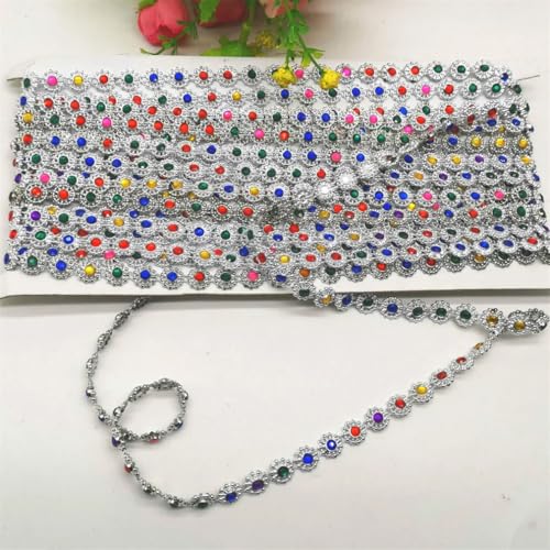 9 Yards Strass-Spitzenbesatz, geflochtenes Spitzenband, Diamantband, Perlennähband, 1 cm 9 Yards Strass-Spitzenbesatz, geflochtenes Spitzenband, Diamantband, Perlennähband, 1 cm von Jegsnoe