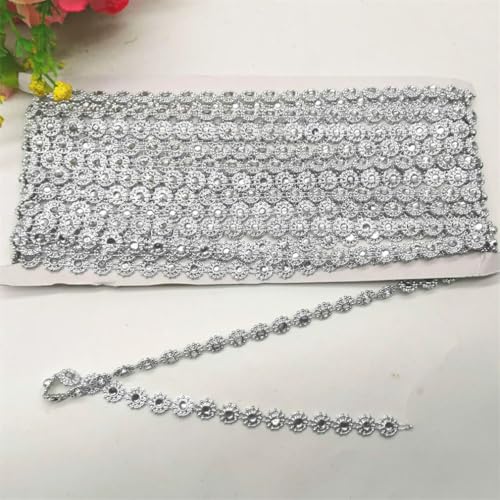 9 Yards Strass-Spitzenbesatz, geflochtenes Spitzenband, Diamantband, Perlennähband, 1 cm 9 Yards Strass-Spitzenbesatz, geflochtenes Spitzenband, Diamantband, Perlennähband, 1 cm von Jegsnoe