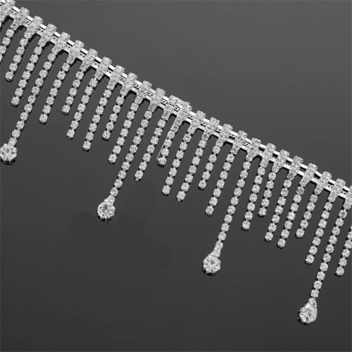 90 cm Strass-Kristall-Fransen-Bordüre, Gürtel, Perlen, Strass, Band, Quaste, Kette für Jeans, Kleidung, Zubehör, DIY-Dekoration 90 cm Strass-Kristall-Fransen-Bordüre, Gürtel, Perlen, Strass, Band, Quaste, Kette für Jeans, Kleidung, Zubehör, DIY-Dekoration von Jegsnoe