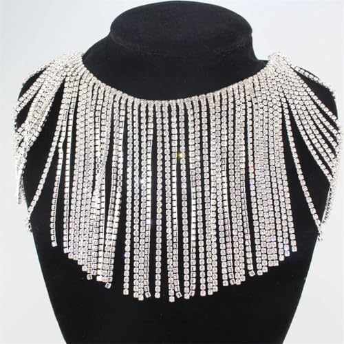 Lange Quasten, Kristalle, Strasssteine, Fransenbesatz, Kristall, dekorative Metallkette, Kleidungszubehör Lange Quasten, Kristalle, Strasssteine, Fransenbesatz, Kristall, dekorative Metallkette, Kleidungszubehör von Jegsnoe