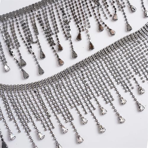 Strass-Band, Quaste, Kette, Tropfenfransen, DIY, eingenähtes Kleidungsstück, Kristall, dekoratives Zubehör von Jegsnoe