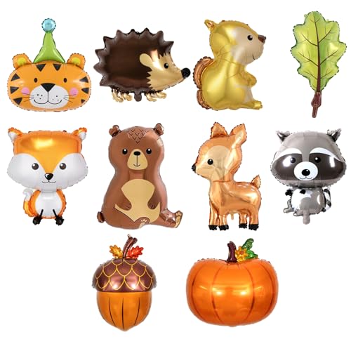 Waldtiere Geburtstag Deko - Pack of 10 Tiere Luftballons, Luftpumpe Folienballons für Kinder, Helium Ballons Tiere, Tierluftballons für Kindergeburtstage, Jungen, Mädchen, Baby Waldtiere Geburtstag Deko - Pack of 10 Tiere Luftballons, Luftpumpe Folienballons für Kinder, Helium Ballons Tiere, Tierluftballons für Kindergeburtstage, Jungen, Mädchen, Baby von JeiibrZui