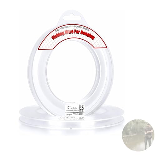 200 m Klarer Nylon Unsichtbarer Faden, Transparente Nylonschnur 0,5 mm, Ideal für Perlenschmuck, Armbänder, Nähen, Basteln und Dekoration 200 m Klarer Nylon Unsichtbarer Faden, Transparente Nylonschnur 0,5 mm, Ideal für Perlenschmuck, Armbänder, Nähen, Basteln und Dekoration von JeiibrZui
