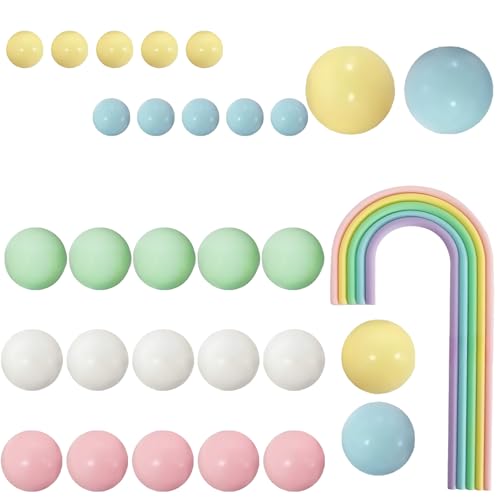 28 Stück Macaron-Regenbogen-Kugel-Kuchenaufsätze, Ballon-Kuchenaufsatz, bunte Kugeln, Kuchendekorationen für Hochzeit, Babyparty, Geburtstagsparty 28 Stück Macaron-Regenbogen-Kugel-Kuchenaufsätze, Ballon-Kuchenaufsatz, bunte Kugeln, Kuchendekorationen für Hochzeit, Babyparty, Geburtstagsparty von JeiibrZui