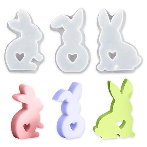 3 Stück Osterhase Schimmel,3D Kaninchen Gießform Ostern,Giessformen Silikon,Silikonform Ostern Hase,Osterhase Silikonform for Gips, Sojawachs Kerzen, Handwerk 3 Stück Osterhase Schimmel,3D Kaninchen Gießform Ostern,Giessformen Silikon,Silikonform Ostern Hase,Osterhase Silikonform for Gips, Sojawachs Kerzen, Handwerk von JeiibrZui