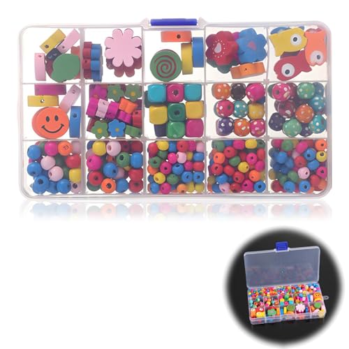 350+ Stück Holzperlen zum Auffädeln, DIY Perlen Bastelset, Perlen zum Auffädeln Kinder ab 2 3 4 Jahre, Handwerk Bunte Perlen zum auffädeln, Smiley Perlen DIY Armbänder Halsketten 350+ Stück Holzperlen zum Auffädeln, DIY Perlen Bastelset, Perlen zum Auffädeln Kinder ab 2 3 4 Jahre, Handwerk Bunte Perlen zum auffädeln, Smiley Perlen DIY Armbänder Halsketten von JeiibrZui