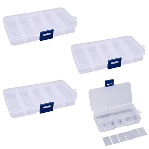 4 Stück 10 Gitter transparente Sortierboxen, Gitter Fächer Aufbewahrungsbox, Fächer Aufbewahrungsbox, Plastik Aufbewahrungsbox Schmuck, Sortierkasten zum Basteln für Ohrringen,Perlen,Aufbewahrung 4 Stück 10 Gitter transparente Sortierboxen, Gitter Fächer Aufbewahrungsbox, Fächer Aufbewahrungsbox, Plastik Aufbewahrungsbox Schmuck, Sortierkasten zum Basteln für Ohrringen,Perlen,Aufbewahrung von JeiibrZui