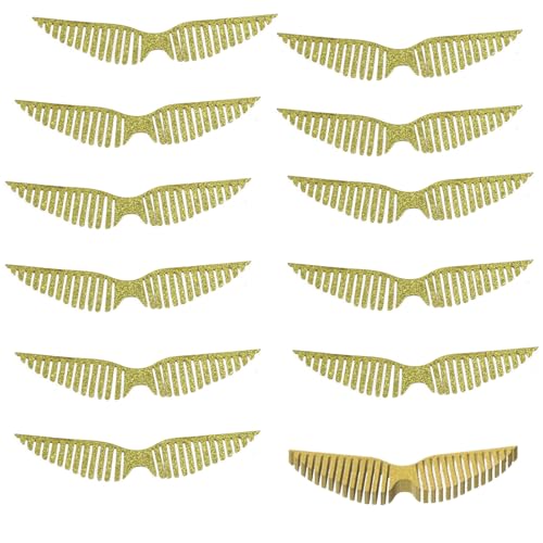 50 Stück Gold Glitter Flügel Kuchen Dekoration,Wizard Cupcake Topper Deko,Dekoration Hexe aus Schokolade Cupcake Topper Glitter Magier Happy Birthday für Bonbons Kuchen Cupcakes Party Mottoparty von JeiibrZui