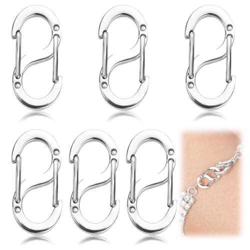 6 Stück Doppelöffnungs-Verkürzer-Verschluss, Doppel Kettenverschluss Silber, alsketten-Verschluss und Verschlüsse, Edelstahl-8-Lock-Armband Verbindungs für Ketten Armband Halskette Schmuckherstellung 6 Stück Doppelöffnungs-Verkürzer-Verschluss, Doppel Kettenverschluss Silber, alsketten-Verschluss und Verschlüsse, Edelstahl-8-Lock-Armband Verbindungs für Ketten Armband Halskette Schmuckherstellung von JeiibrZui
