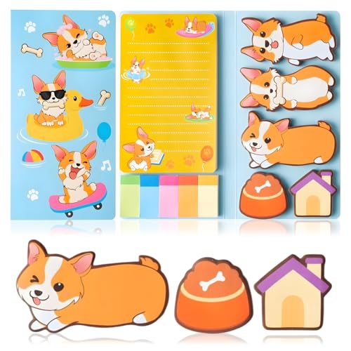 Corgi Haftnotizen Set, 440 Blatt, niedliche Hundeförmige Büroklammern, selbstklebende Notizblöcke, Schulbedarf, Geschenke für Schule, Bürobedarf, Lehrer-Wertschätzungsgeschenk Corgi Haftnotizen Set, 440 Blatt, niedliche Hundeförmige Büroklammern, selbstklebende Notizblöcke, Schulbedarf, Geschenke für Schule, Bürobedarf, Lehrer-Wertschätzungsgeschenk von JeiibrZui