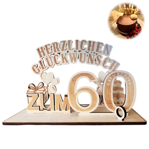 Geldgeschenke 60 Geburtstag, Geschenke zum 60 Geburtstag Mann Frau, 60. Geburtstag Dekoration, Holz Geldgeschenke Geburtstag, Holz 60.Geburtstag Deko, Zum 60. Geburtstag Tischdeko von JeiibrZui