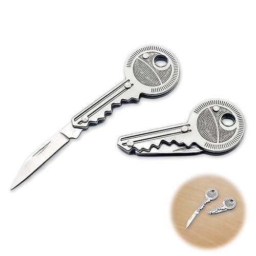 JeiibrZui Schlüsselanhänger Messer, 2 Stück Schlüsselmesser, kleines Taschenmesser, klein in Schlüsselform Brieföffner, Paketmesser aus Edelstahl, Schlüsselbund Messer für Outdoor JeiibrZui Schlüsselanhänger Messer, 2 Stück Schlüsselmesser, kleines Taschenmesser, klein in Schlüsselform Brieföffner, Paketmesser aus Edelstahl, Schlüsselbund Messer für Outdoor von JeiibrZui