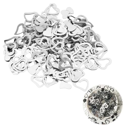 Konfetti Hochzeit, Herzkonfetti silber, Streudeko Hochzeit, Etwa 600-700 Stück Konfetti Silber, Glitter Tischkonfetti, Hochzeit Herz Konfetti Tisch Deko für Hochzeit Geburtstag Feier Jubiläum Deko (Si Konfetti Hochzeit, Herzkonfetti silber, Streudeko Hochzeit, Etwa 600-700 Stück Konfetti Silber, Glitter Tischkonfetti, Hochzeit Herz Konfetti Tisch Deko für Hochzeit Geburtstag Feier Jubiläum Deko (Si von JeiibrZui