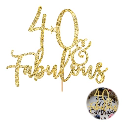 Kuchenstecker, 40 Geburtstag Tortenstecker, 40. Fabulous Geburtstag Tortendeko, 40 Cake Topper, 40th Birthday Party Cake Dekoration, Deko 40 Geburtstag Kuchenaufsatz(Gold) von JeiibrZui