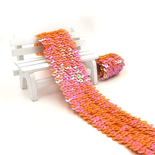 1 Meter 4,8 cm Elastisches Paillettenband 5-Reihiger Elastic Paillettenbesatz Applikation Ribbon Flache Pailletten Stoff Pailletten-Spitzenbesatz Metallic Stretch Pailletten Besatz zum Nähen,Orange 1 Meter 4,8 cm Elastisches Paillettenband 5-Reihiger Elastic Paillettenbesatz Applikation Ribbon Flache Pailletten Stoff Pailletten-Spitzenbesatz Metallic Stretch Pailletten Besatz zum Nähen,Orange von JekyTMP