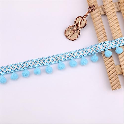 1 Yard 2,8 cm Bunt Pom Poms Quaste Borte Pomponborte Bommelborte Fransenborte Pomponband Fringe Band Pom Pom Fransen Bommelband Bommel Fringe Spitzenband Quaste Trim Band Zum NäHen(Light Blue) von JekyTMP