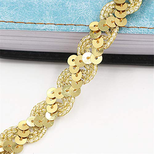 10 Meters Länge 1,5 cm Breite Glitzer Farbiges Paillettenband Borten Rolle, Paillettenbesatz Applikation Paillettenborte Hologramm Metallic Pailletten Aus Stoff Glänzende Paillettenbänder,Q-Gold 10 Meters Länge 1,5 cm Breite Glitzer Farbiges Paillettenband Borten Rolle, Paillettenbesatz Applikation Paillettenborte Hologramm Metallic Pailletten Aus Stoff Glänzende Paillettenbänder,Q-Gold von JekyTMP