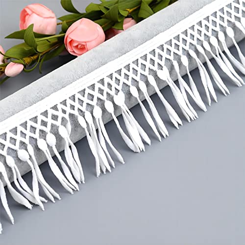 10 Yards 7cm Zarte Fransen Spitze Fransenborte Fringe Fransenband Quasten Trim Zierspitze HäKelband Spitze Borte HäKelspitze Trimmen BäNder Spitzenband Fransenbesatz Spitzenbesatz Spitzenborte,Weiß A von JekyTMP