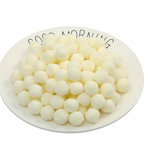 1000 Stück 1 CM Pompons Zum Basteln Bunte Pompom Pompons Pom Pom BäLle Flauschigen PlüSch BäLle Bunt Mini Pompons Kleine Pompons In Verschiedenen Farben Craft Pom Poms (Nr. 10 Milchweiß) von JekyTMP