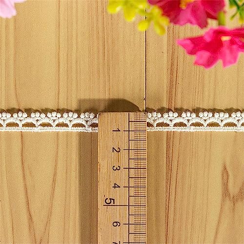 12 Yards 1 cm Vintage Spitzenband Spitzenborte Dekoband SpitzenbordüRe Borten BäNder Spitze-Borten Spitzenbesatz HäKelband Zierspitze Lace Zum Nähen Zierband Spitze für Kleidung Zubehör(Beige G) von JekyTMP
