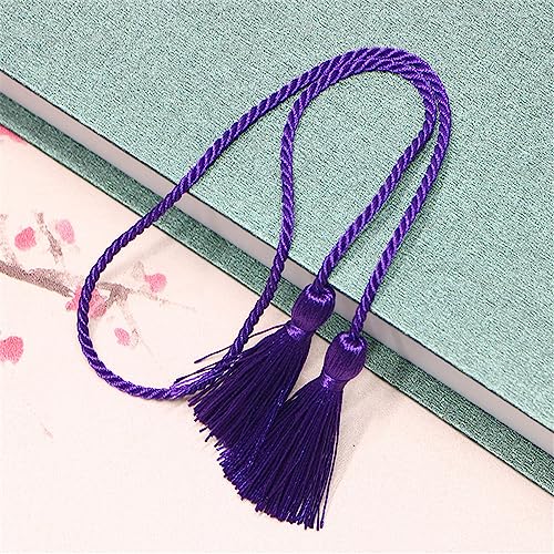 12 pcs 5 cm Bunt Quasten AnhäNger, Lesezeichen Quasten Tassel Klein Deko Quaste Boho Troddel SchlüSselanhäNger MöBel Quasten Dicke Zierquaste Seidenquaste für DIY-Projekte Handwerk ZubehöR(Lila) von JekyTMP