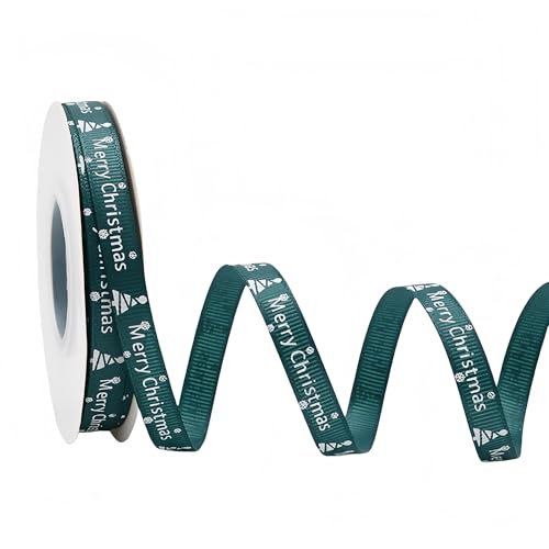 175 Yard Weihnachtsbänder - 10 mm Breite Satinband für Geschenkverpackung Polyesterband Dekoband Geschenkband Schleifenband Stoffband für Geschenkverpackung DIY Luftballons Weihnachten (D) von JekyTMP