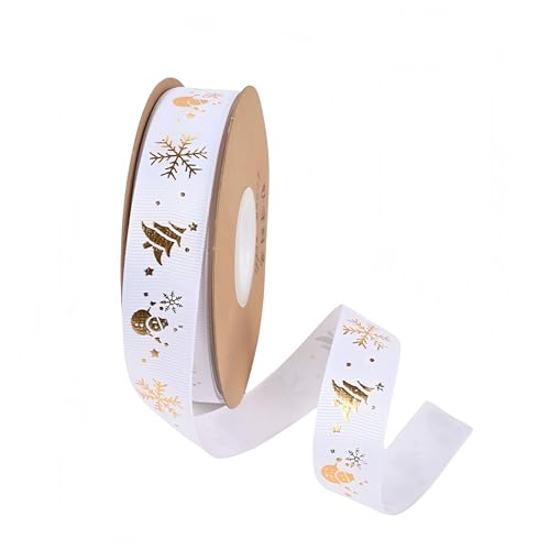 175 Yard Weihnachtsbänder - 25 mm Breite Satinband für Geschenkverpackung Polyesterband Dekoband Schleifenband Geschenkband Stoffband für Geschenkverpackung DIY Luftballons Weihnachten (L) von JekyTMP