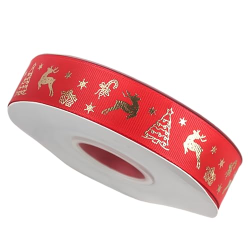 176 Meter Weihnachtsbänder - 25 mm Breite Satinband für Geschenkverpackung Polyesterband Geschenkband Dekoband Schleifenband Stoffband für Geschenkverpackung DIY Luftballons Weihnachten (C) von JekyTMP