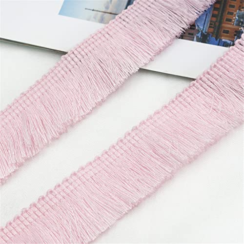 2 Meters 25mm Baumwolle Fransenbesatz FransenbordüRe Fransenborte Band Fringe Fransenband Quasten Trim MöBelfransen Spitzenband HäKelband Spitzenborte für Kleidung Vorhang Wohnaccessoires,Hell-Pink von JekyTMP