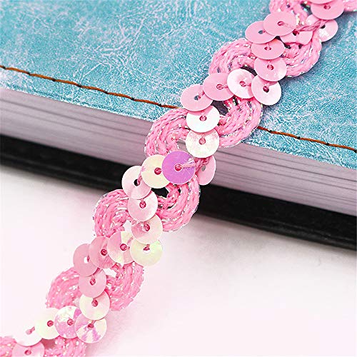 2 Meters Länge 1,5 cm Breite Glitzer Farbiges Paillettenband Borten Rolle Paillettenbesatz Applikation Paillettenborte Hologramm Metallic Pailletten Besatz Aus Stoff Glänzende Paillettenbänder,C-Rosa 2 Meters Länge 1,5 cm Breite Glitzer Farbiges Paillettenband Borten Rolle Paillettenbesatz Applikation Paillettenborte Hologramm Metallic Pailletten Besatz Aus Stoff Glänzende Paillettenbänder,C-Rosa von JekyTMP