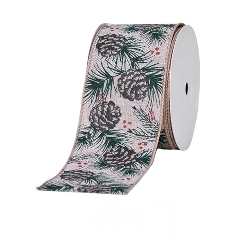 20 Yard Weihnachtsbänder - 63 mm Breite Satinband für Geschenkverpackung Geschenkband Schleifenband Dekoband Stoffband für Geschenkverpackung DIY Luftballons Weihnachten (L) von JekyTMP