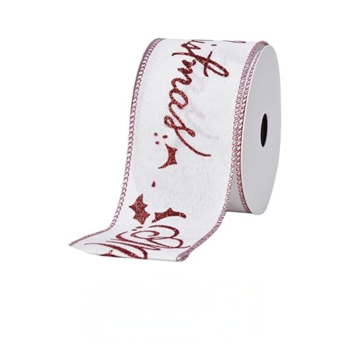 20 Yard Weihnachtsbänder - 63 mm Breite Satinband für Geschenkverpackung Geschenkband Schleifenband Dekoband Stoffband für Geschenkverpackung DIY Luftballons Weihnachten (S) von JekyTMP