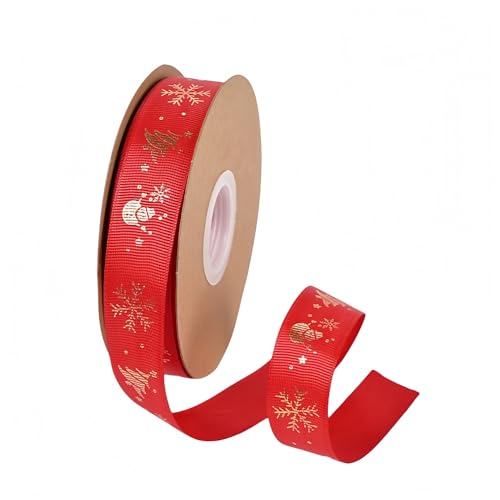 200 Yard Weihnachtsbänder - 25 mm Breite Satinband für Geschenkverpackung Polyesterband Dekoband Schleifenband Geschenkband Stoffband für Geschenkverpackung DIY Luftballons Weihnachten (K) von JekyTMP