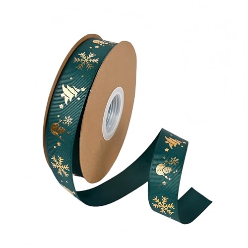 225 Yard Weihnachtsbänder - 25 mm Breite Satinband für Geschenkverpackung Polyesterband Dekoband Schleifenband Geschenkband Stoffband für Geschenkverpackung DIY Luftballons Weihnachten (J) von JekyTMP
