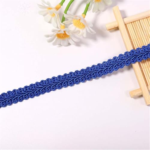 3 Meters 12 mm Polyester Spitzenband, Spitzenborte, Zierborte, Dekoband, Borten BäNder, Spitzenstoff, Bortenband, Spitzenbesatz, Geschenkband, Lace Ribbon, HäKelband zum Nähen,DIY (Kobaltblau) von JekyTMP
