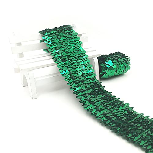3 Meters 4,8 cm Elastisches Paillettenband 5-Reihiger Elastic Paillettenbesatz Applikation Ribbon Flache Pailletten Stoff Pailletten-Spitzenbesatz Metallic Stretch Pailletten Besatz zum Nähen,Grün 3 Meters 4,8 cm Elastisches Paillettenband 5-Reihiger Elastic Paillettenbesatz Applikation Ribbon Flache Pailletten Stoff Pailletten-Spitzenbesatz Metallic Stretch Pailletten Besatz zum Nähen,Grün von JekyTMP