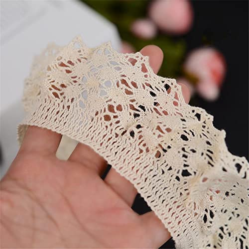 3 Yards 5,5 cm Elastische Geraffte Baumwollspitze, Spitzenborte Dekoband Zierband RüSchenborte HäKelband Lace Saumspitze StoffbordüRe Stickborte NäHborte GehäKelte Borten Und BäNder Zum NäHen,Creme 3 Yards 5,5 cm Elastische Geraffte Baumwollspitze, Spitzenborte Dekoband Zierband RüSchenborte HäKelband Lace Saumspitze StoffbordüRe Stickborte NäHborte GehäKelte Borten Und BäNder Zum NäHen,Creme von JekyTMP