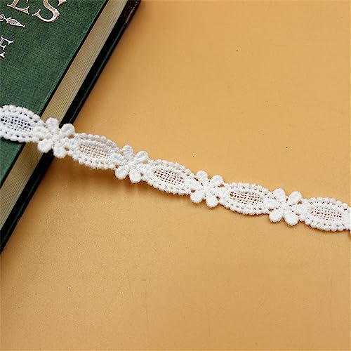 4 Yards 1,2 cm Vintage Spitzenborte Spitzenband Dekoband SpitzenbordüRe Borten BäNder Spitzenbesatz Geschenkband Zierspitze NäHborte Lace Trim Zum Nähen Zierband Spitze für Kleidung Zubehör(Weiss) von JekyTMP