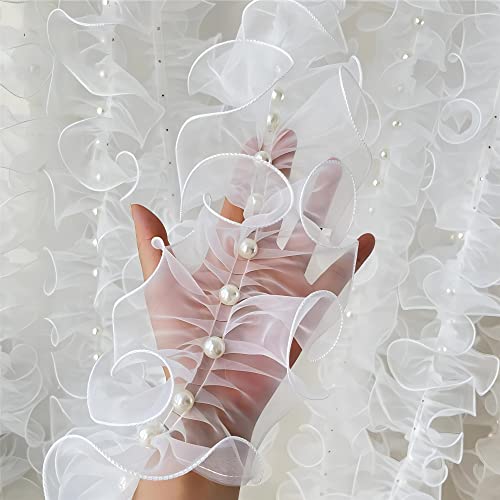 4 Yards 11 CM Organza-Faltenperlen-Spitze, Spitzenband Spitzenborte Zierborte SpitzenbordüRe RüSchenborte RüSchenstoff Spitzenbesatz HäKelspitze Lace Saumspitze StoffbordüRe Festonspitze,Weiß 4 Yards 11 CM Organza-Faltenperlen-Spitze, Spitzenband Spitzenborte Zierborte SpitzenbordüRe RüSchenborte RüSchenstoff Spitzenbesatz HäKelspitze Lace Saumspitze StoffbordüRe Festonspitze,Weiß von JekyTMP