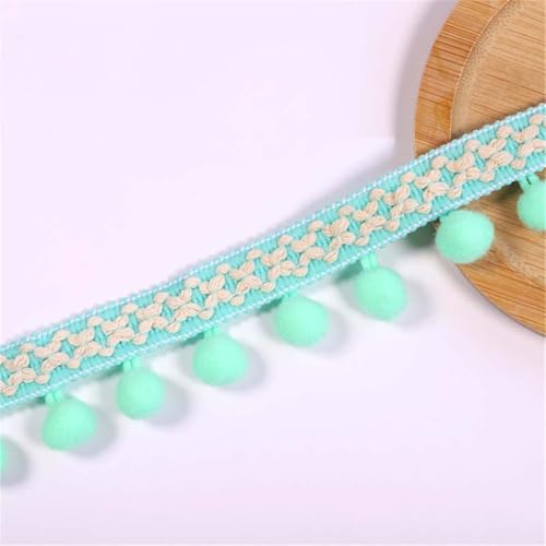 4 Yards 2,7 cm Bunt Pom Poms Quaste Borte Pomponborte Bommelborte Pomponband Fransenborte Fringe Band Pom Pom Fransen Bommelband Bommel Fringe Spitzenband Quaste Trim Band Zum NäHen (Hellgrün) von JekyTMP